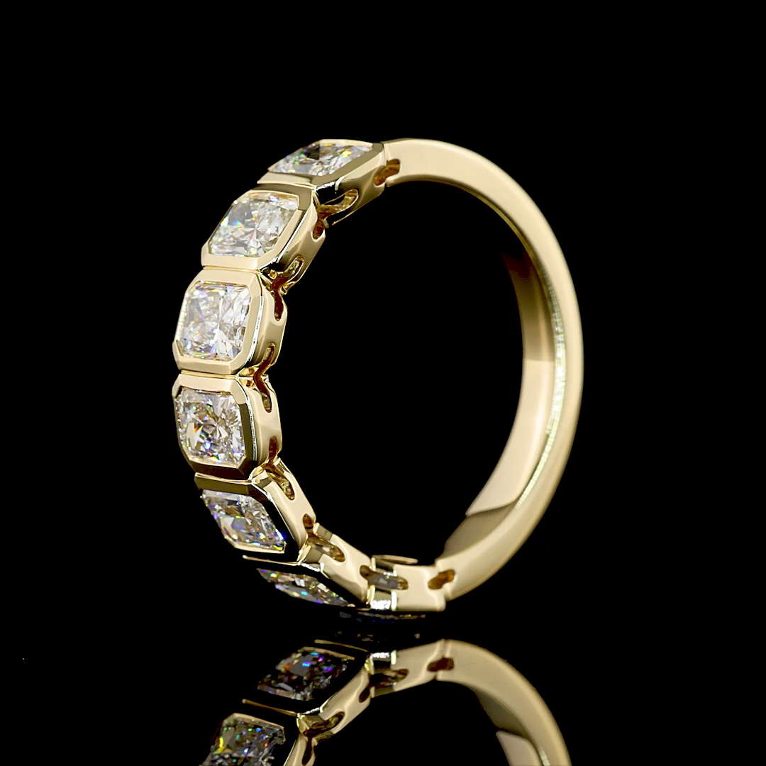 Half Eternity Eternity Band Radiant 14K Yellow Gold EB4403