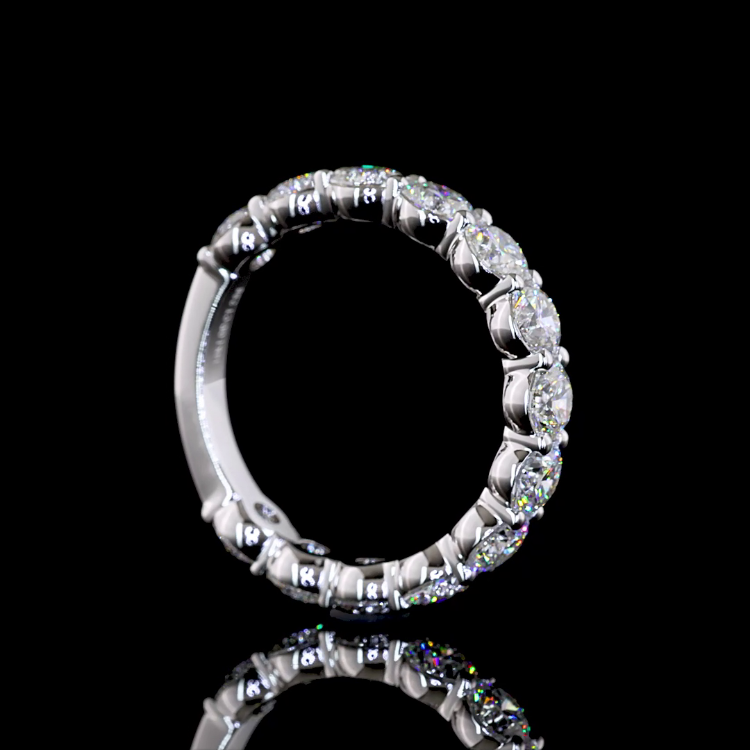 3/4 Band Eternity Band Round 14K White Gold EB4518