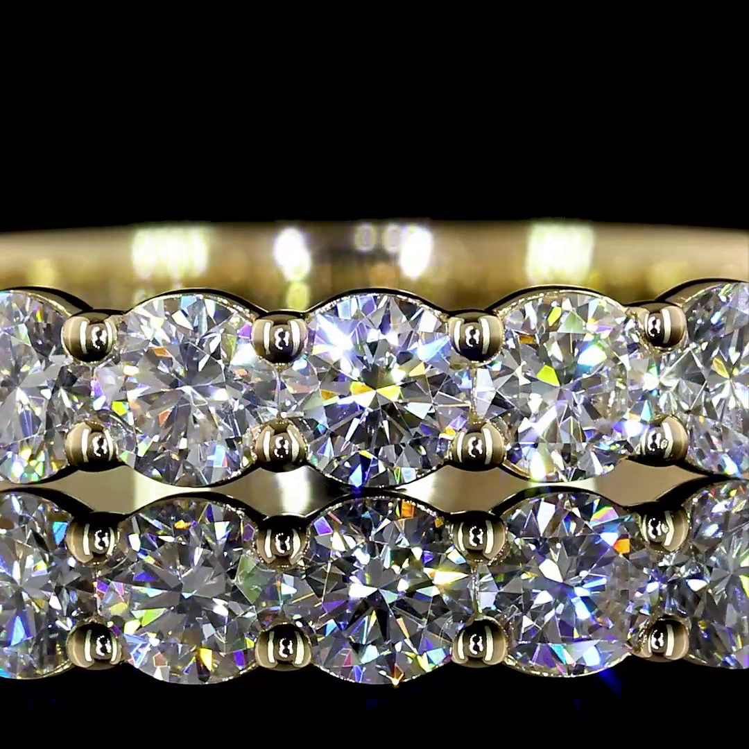 3/4 Band Eternity Band Round 14K Yellow Gold EB4519