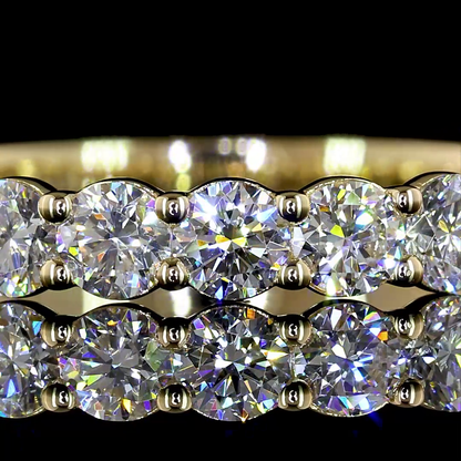 3/4 Band Eternity Band Round 14K Yellow Gold EB4519