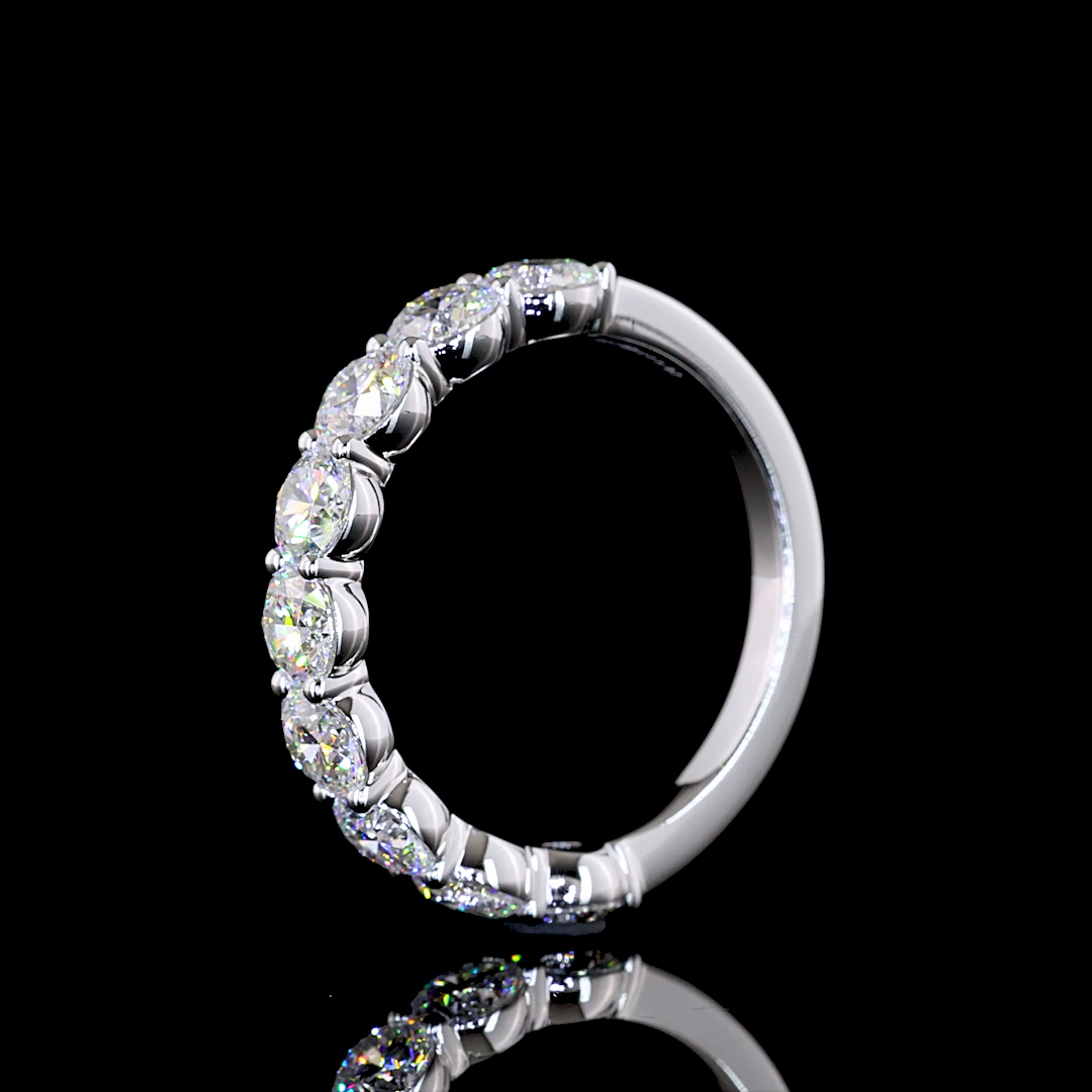 3/4 Band Eternity Band Round 14K White Gold EB4605