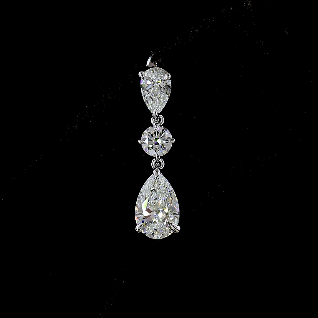 Hanging Earring Pear 14K White Gold ER10465