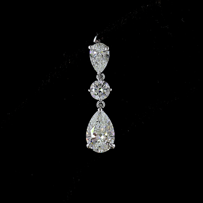 Hanging Earring Pear 14K White Gold ER10465