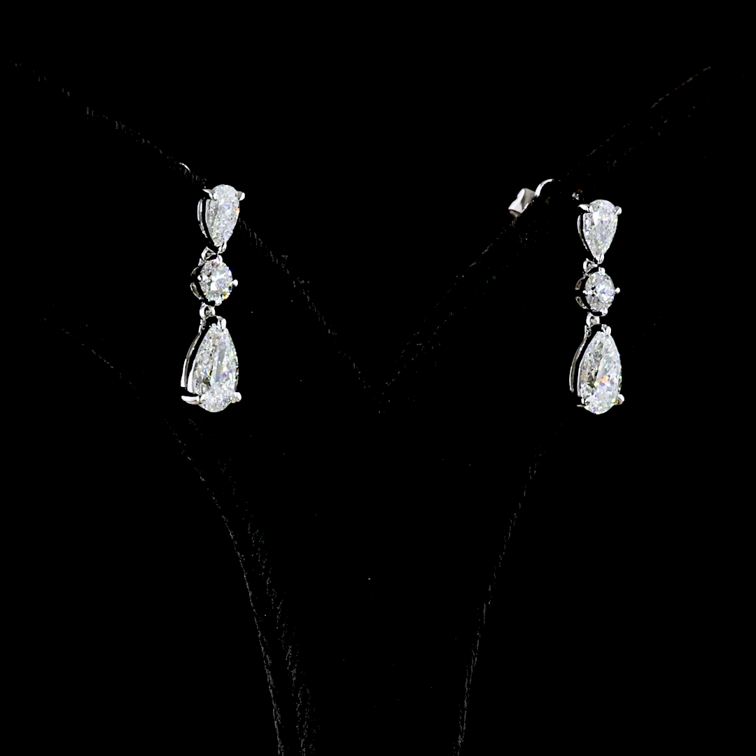 Hanging Earring Pear 14K White Gold ER10465