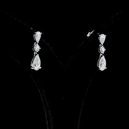 Hanging Earring Pear 14K White Gold ER10465