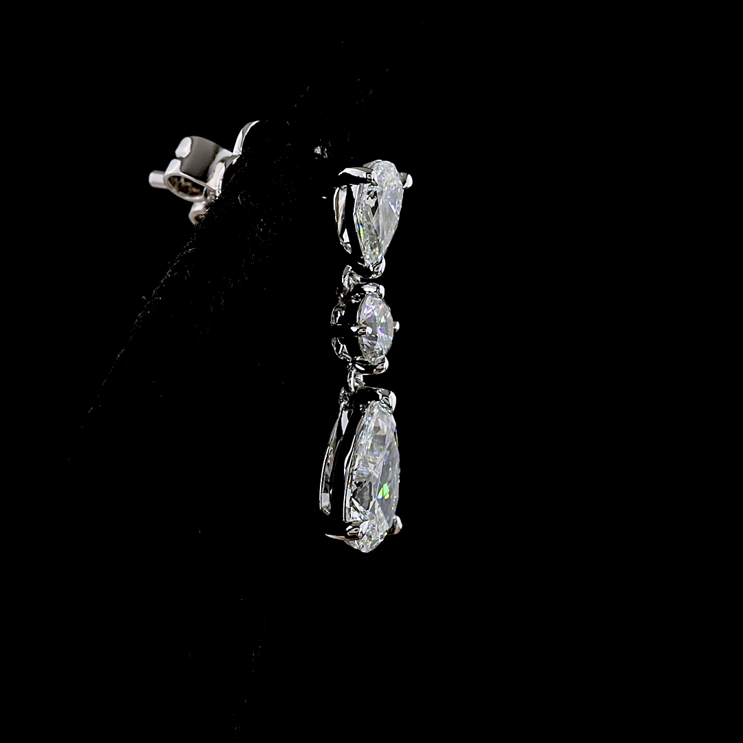 Hanging Earring Pear 14K White Gold ER10465