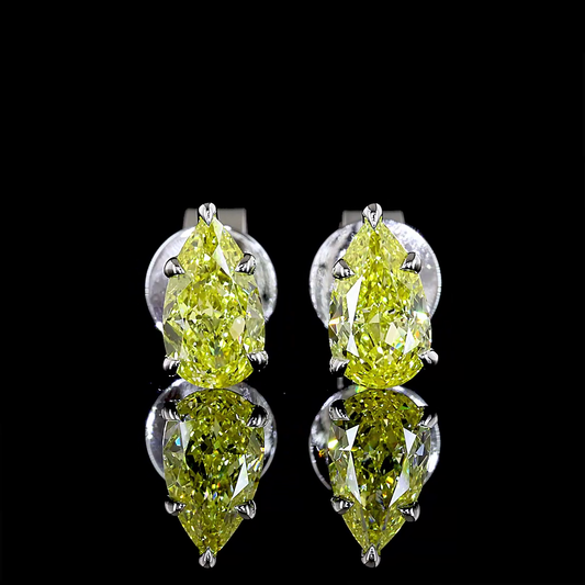 Studs Earring Pear 14K White Gold ER10825