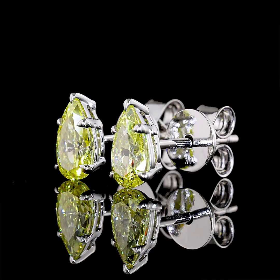 Studs Earring Pear 14K White Gold ER10825