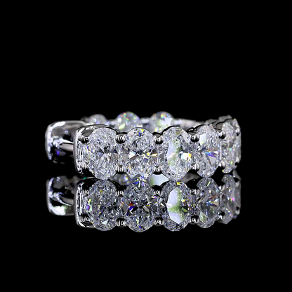 Huggies Earring Oval 14K White Gold ER11926