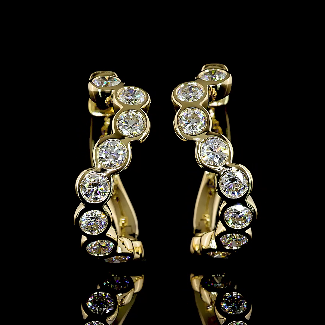 Huggies Earring Round 14K Yellow Gold ER12156