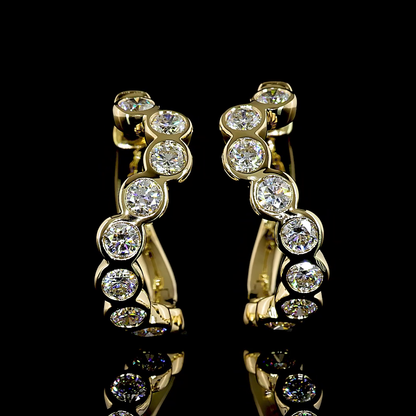 Huggies Earring Round 14K Yellow Gold ER12156