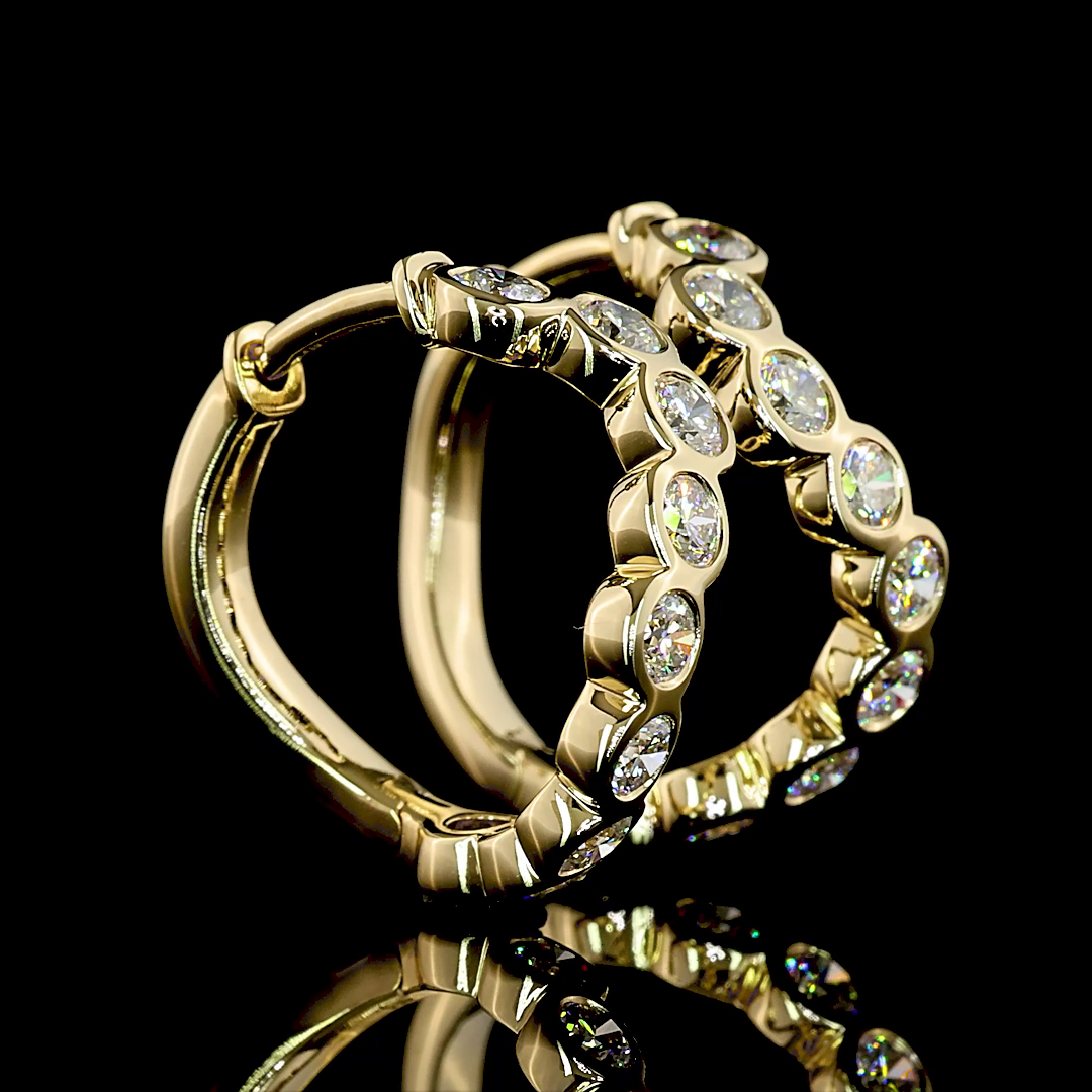 Huggies Earring Round 14K Yellow Gold ER12156