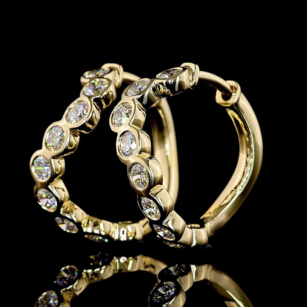 Huggies Earring Round 14K Yellow Gold ER12156
