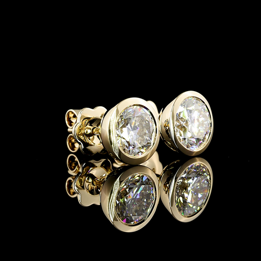 Studs Earring Round 14K Yellow Gold ER1995