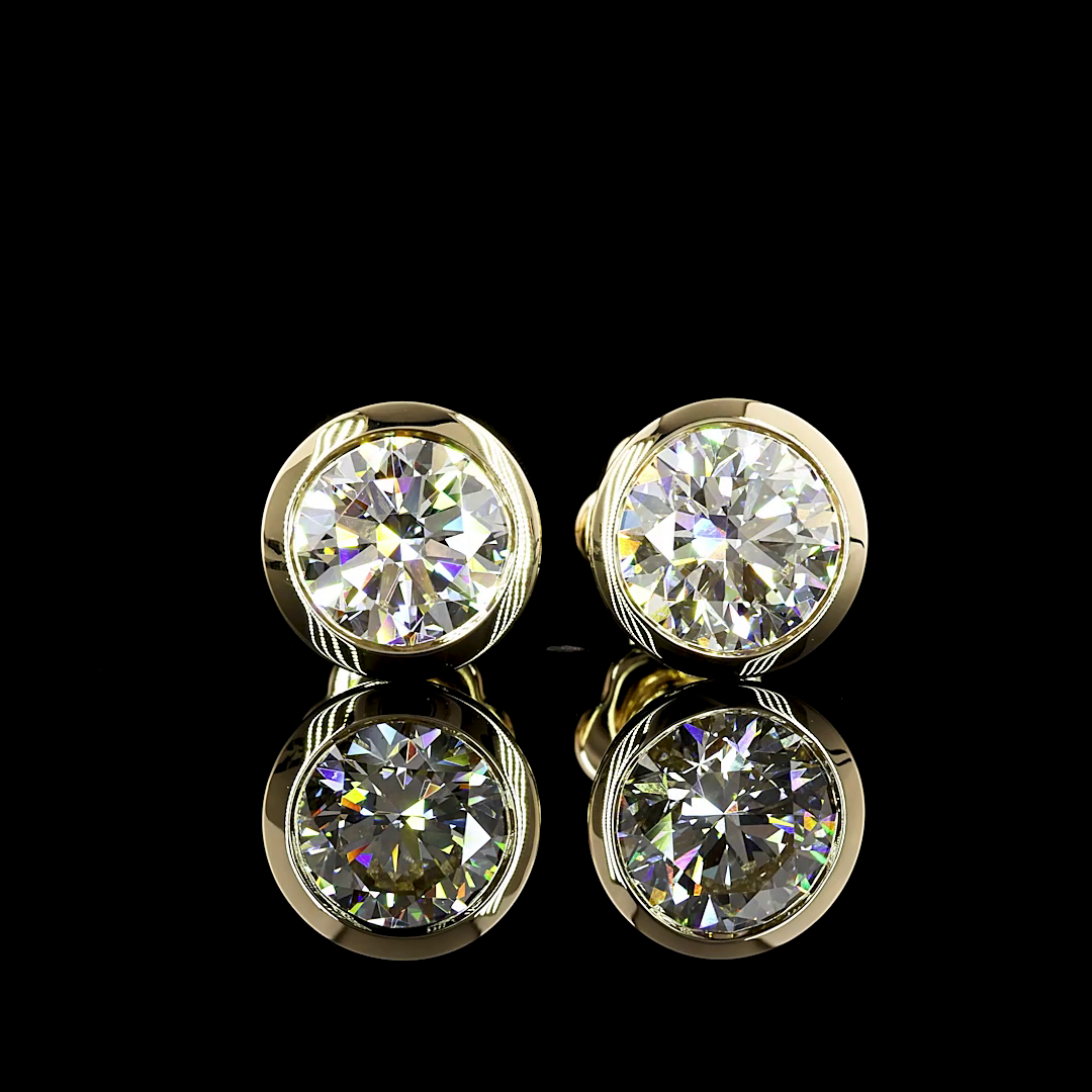 Studs Earring Round 14K Yellow Gold ER1995