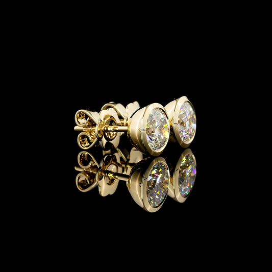 Studs Earring Round 14K Yellow Gold ER2092
