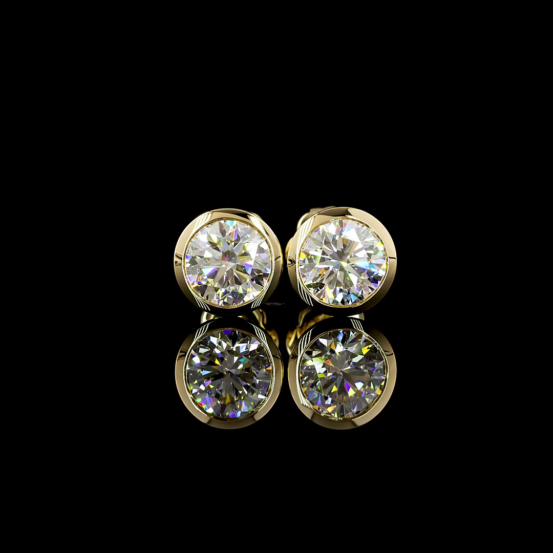 Studs Earring Round 14K Yellow Gold ER2092
