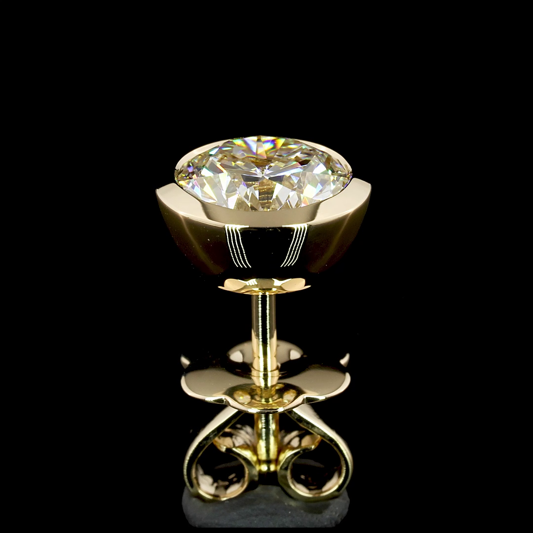 Studs Earring Round 14K Yellow Gold ER2092
