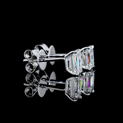 Studs Earring Emerald 14K White Gold ER2236