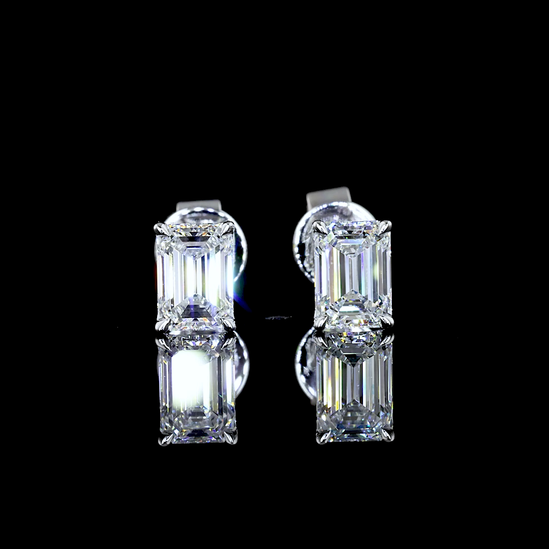 Studs Earring Emerald 14K White Gold ER2236