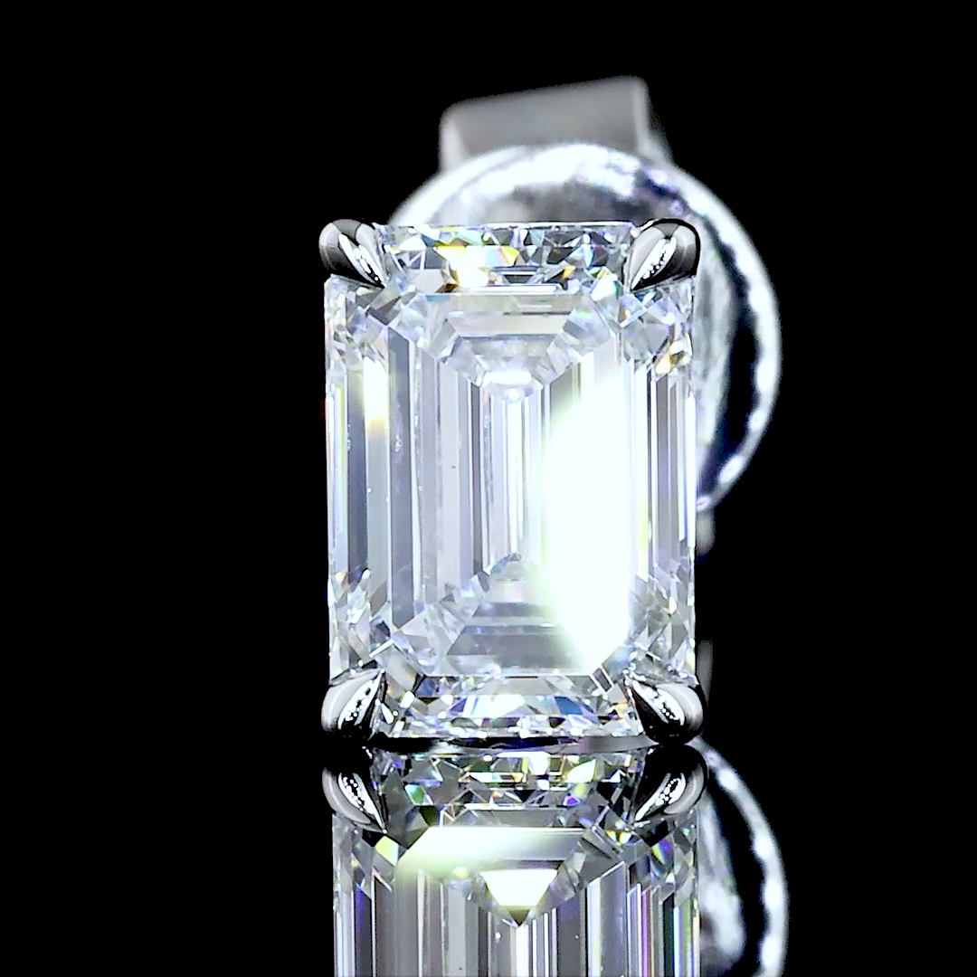 Studs Earring Emerald 14K White Gold ER2236