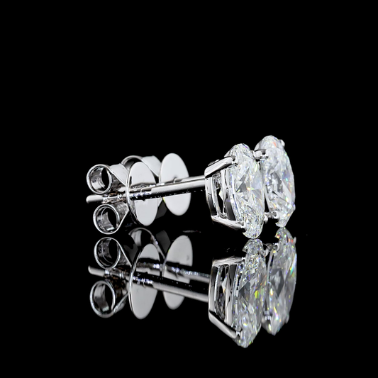 Studs Earring Oval 14K White Gold ER2275