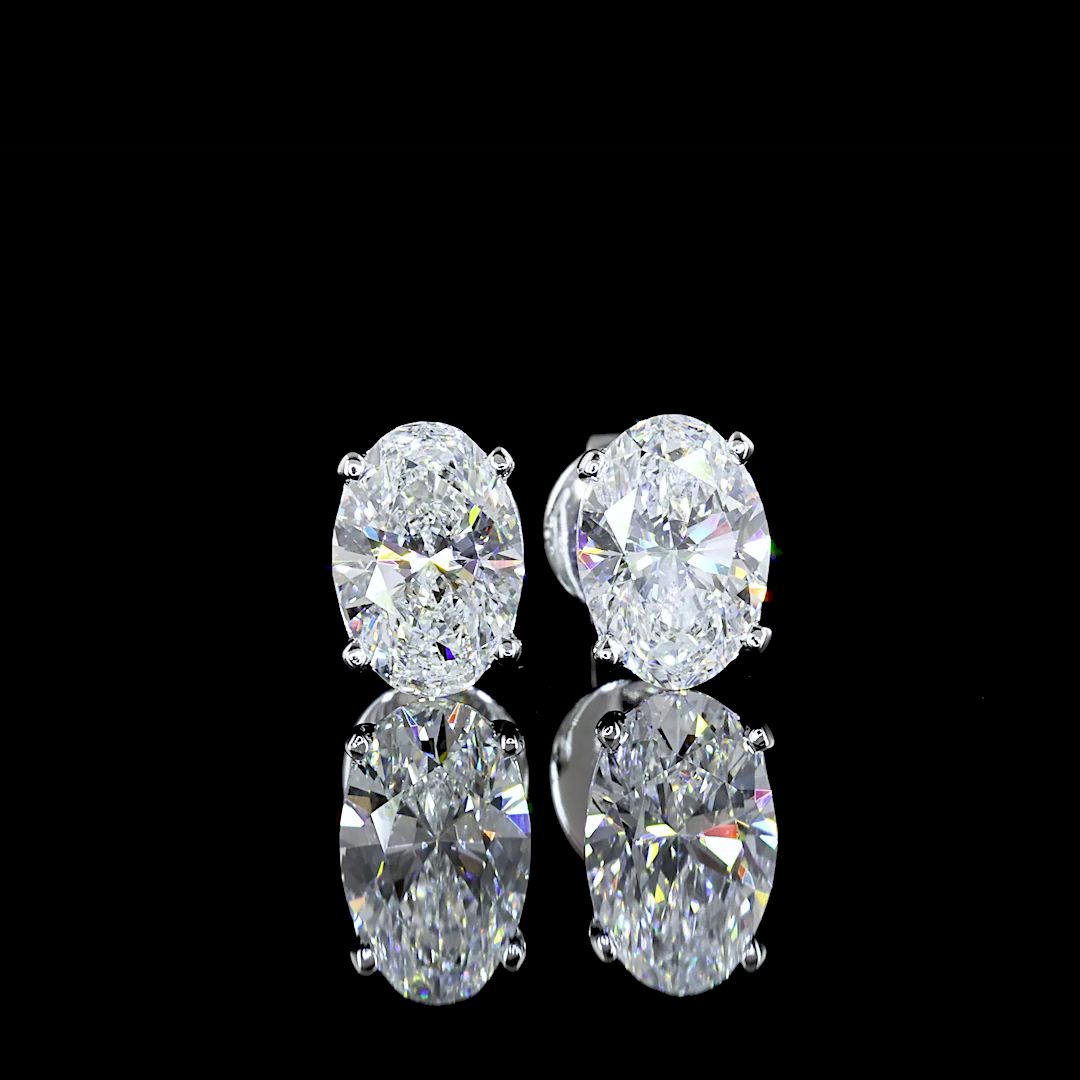 Studs Earring Oval 14K White Gold ER2275