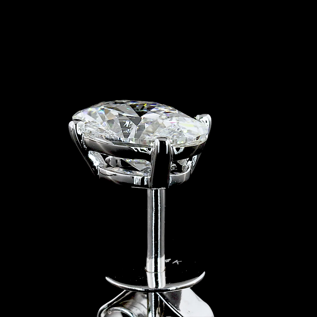 Studs Earring Oval 14K White Gold ER2275