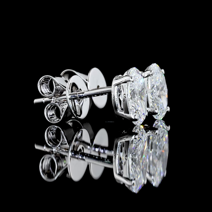 Studs Earring Oval 14K White Gold ER2294