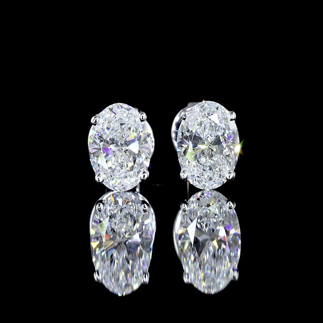 Studs Earring Oval 14K White Gold ER2294