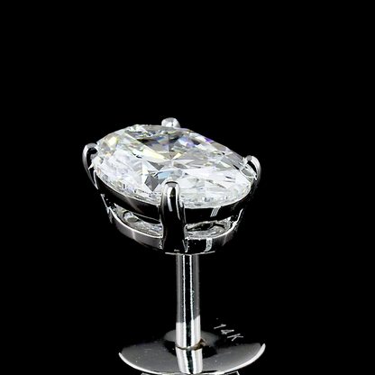 Studs Earring Oval 14K White Gold ER2294