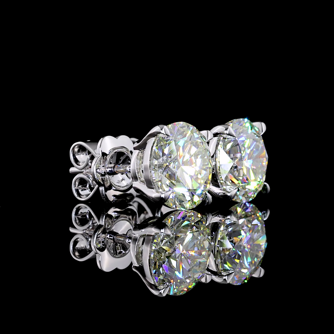 Studs Earring Round 14K White Gold ER4657