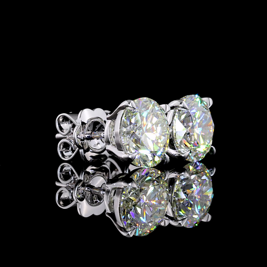 Studs Earring Round 14K White Gold ER4657