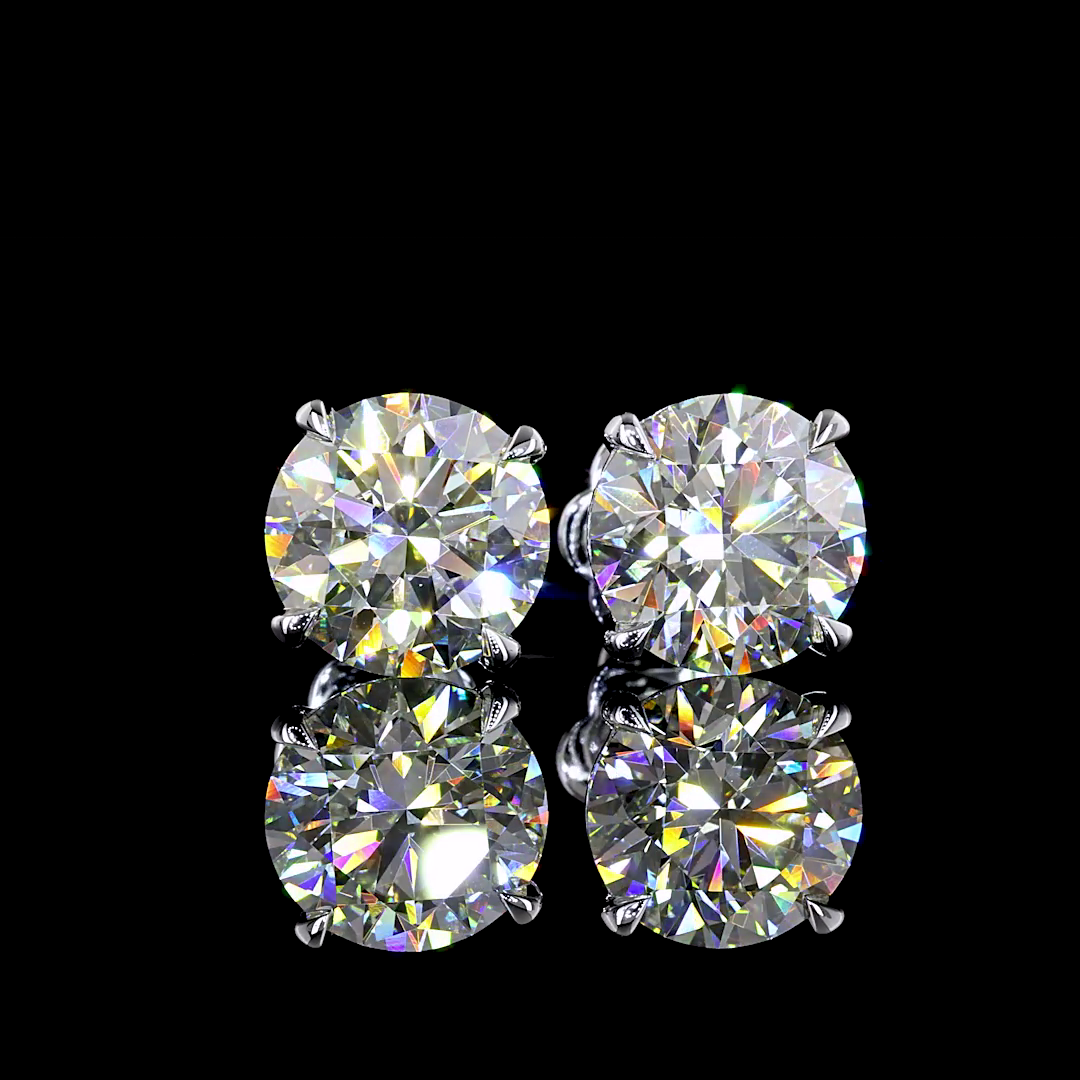 Studs Earring Round 14K White Gold ER4657