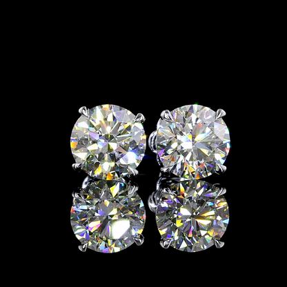 Studs Earring Round 14K White Gold ER4657