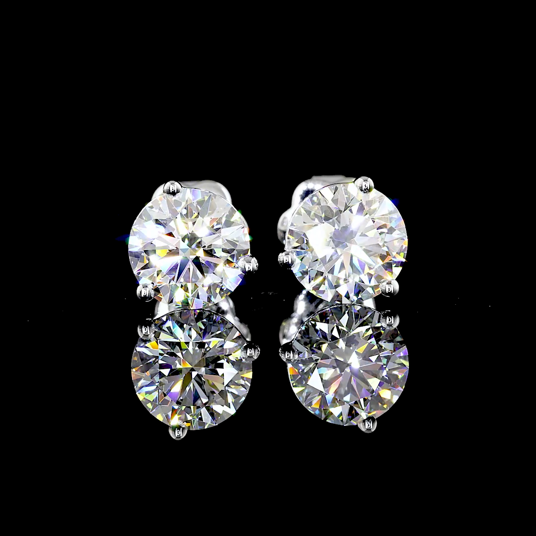 Martini Earring Round 14K White Gold ER6966