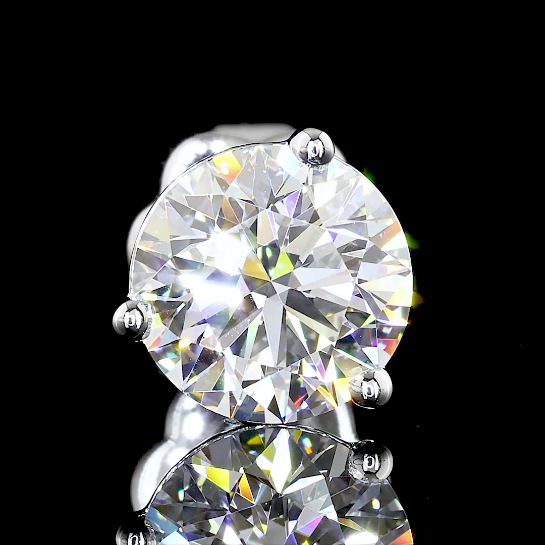 Martini Earring Round 14K White Gold ER6966