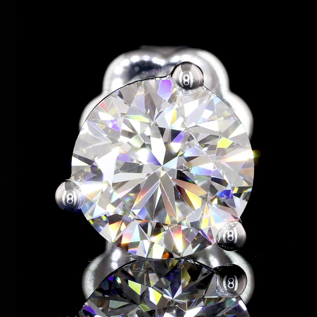 Martini Earring Round 14K White Gold ER6998