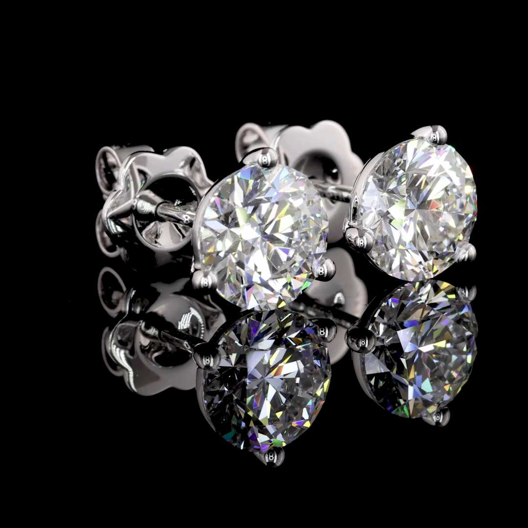 Martini Earring Round 14K White Gold ER7089