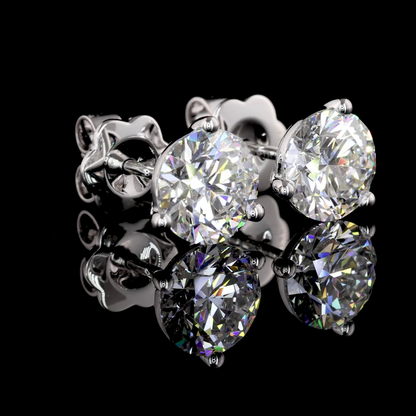 Martini Earring Round 14K White Gold ER7089