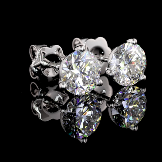 Martini Earring Round 14K White Gold ER7089