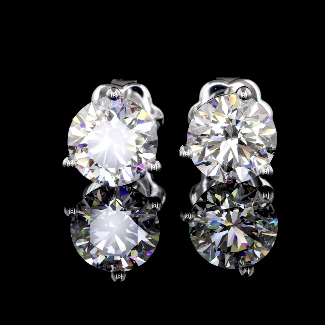 Martini Earring Round 14K White Gold ER7089