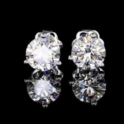 Martini Earring Round 14K White Gold ER7089