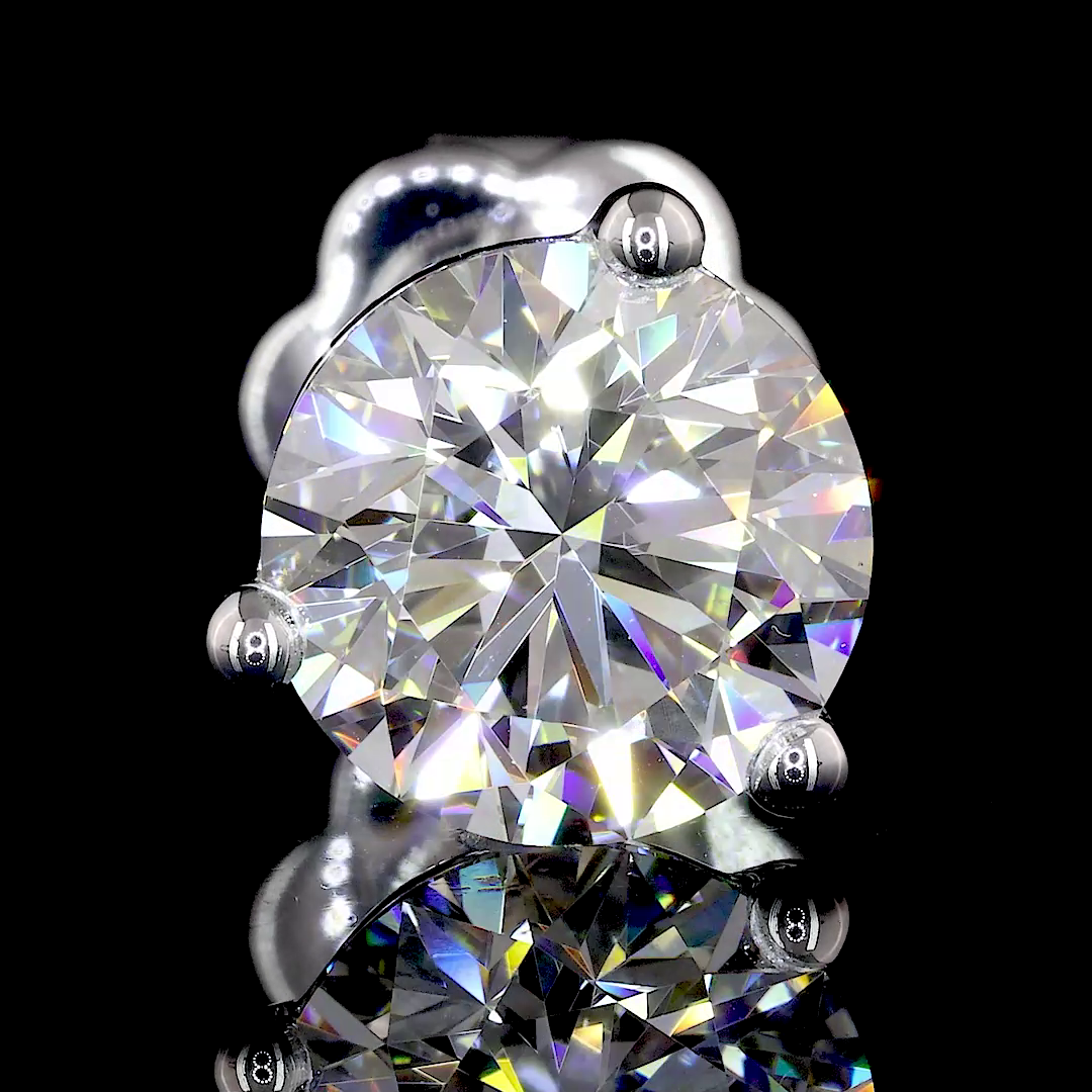 Martini Earring Round 14K White Gold ER7089