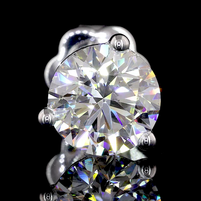 Martini Earring Round 14K White Gold ER7089