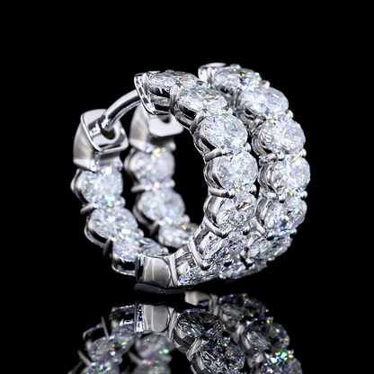 Huggies Earring Oval 14K White Gold ER7769