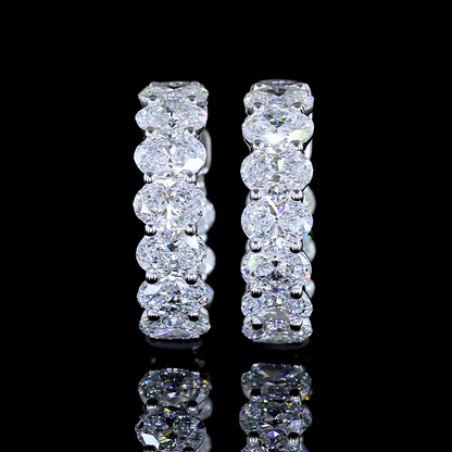 Huggies Earring Oval 14K White Gold ER7778