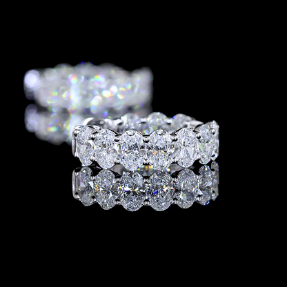 Huggies Earring Oval 14K White Gold ER7778