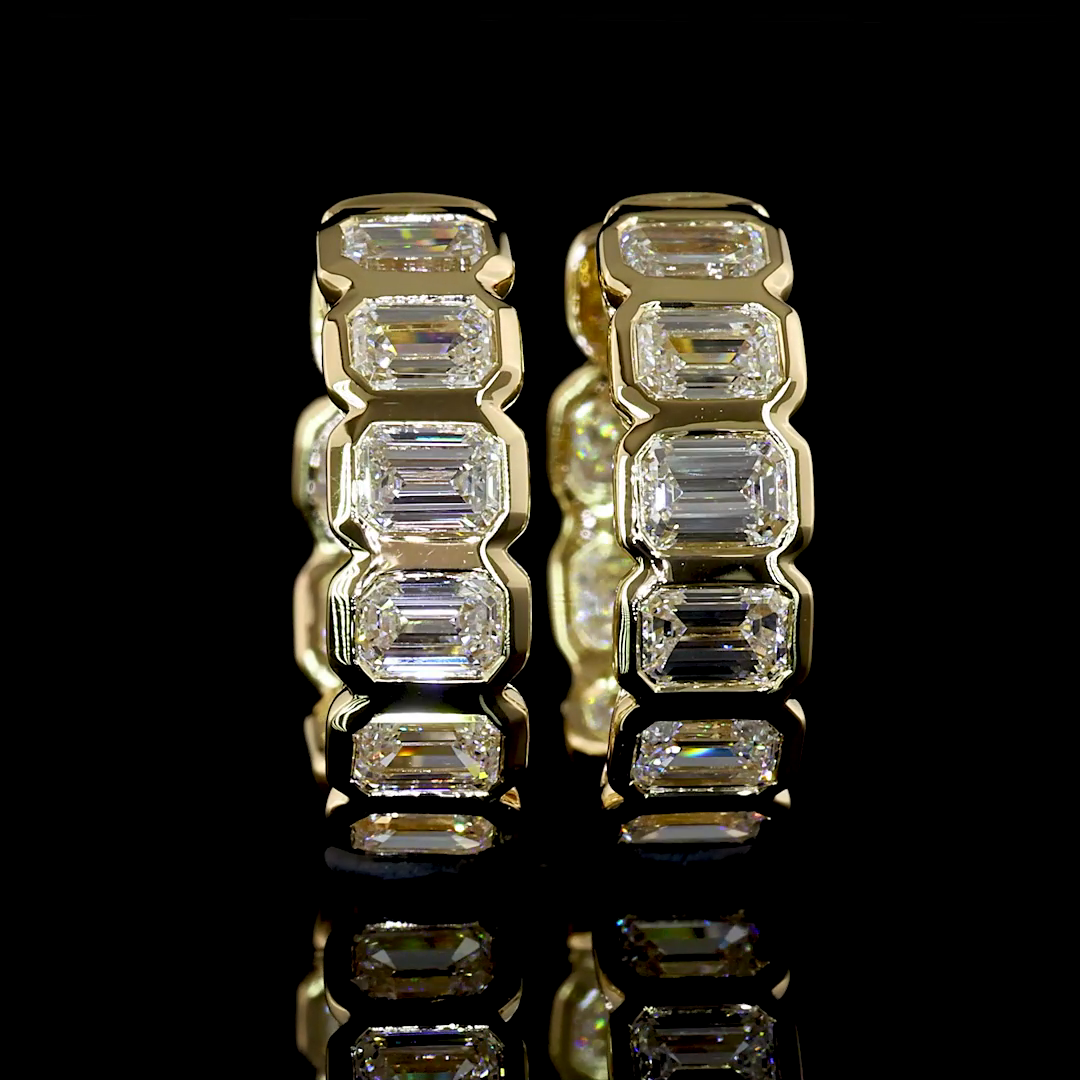 Huggies Earring Emerald 14K Yellow Gold ER7899