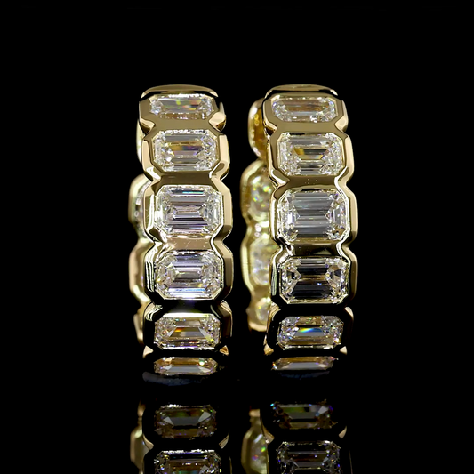 Huggies Earring Emerald 14K Yellow Gold ER7899